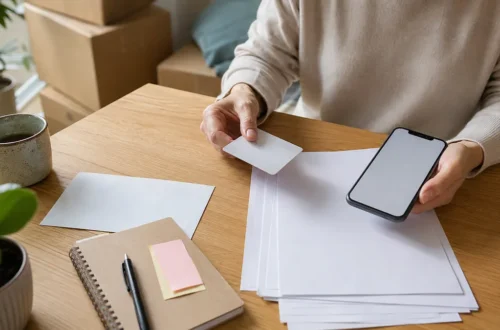 Příprava dokladů a telefonu k výměně občanského průkazu po stěhování