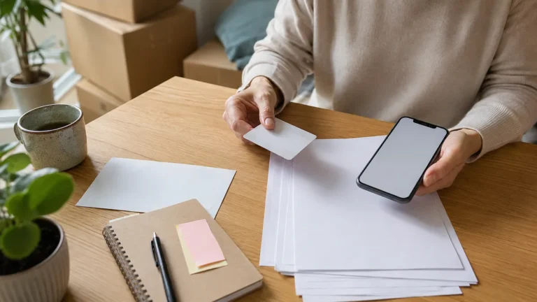 Příprava dokladů a telefonu k výměně občanského průkazu po stěhování