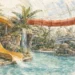 Tematická akvarelová ilustrace k průvodci: Aquapalace Praha
