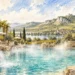 Tematická akvarelová ilustrace k průvodci: Aqualand Moravia