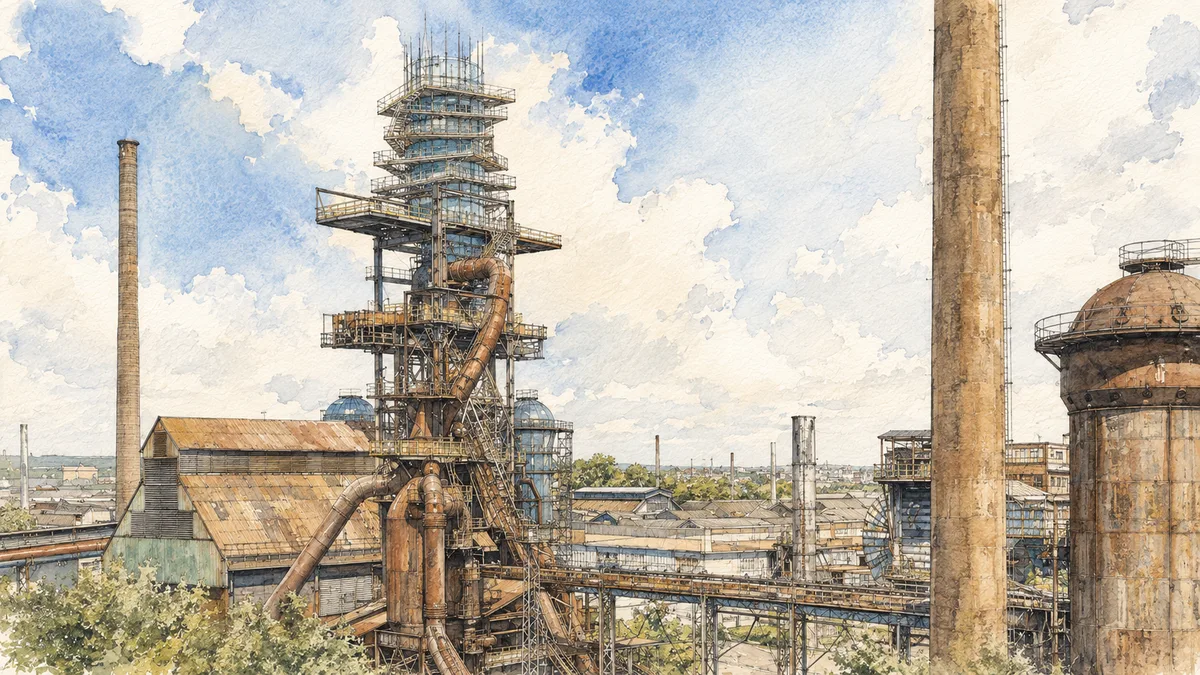 Akvarelová ilustrace k průvodci: Bolt Tower Ostrava