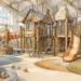 Tematická akvarelová ilustrace k průvodci: BRuNO family park Brno