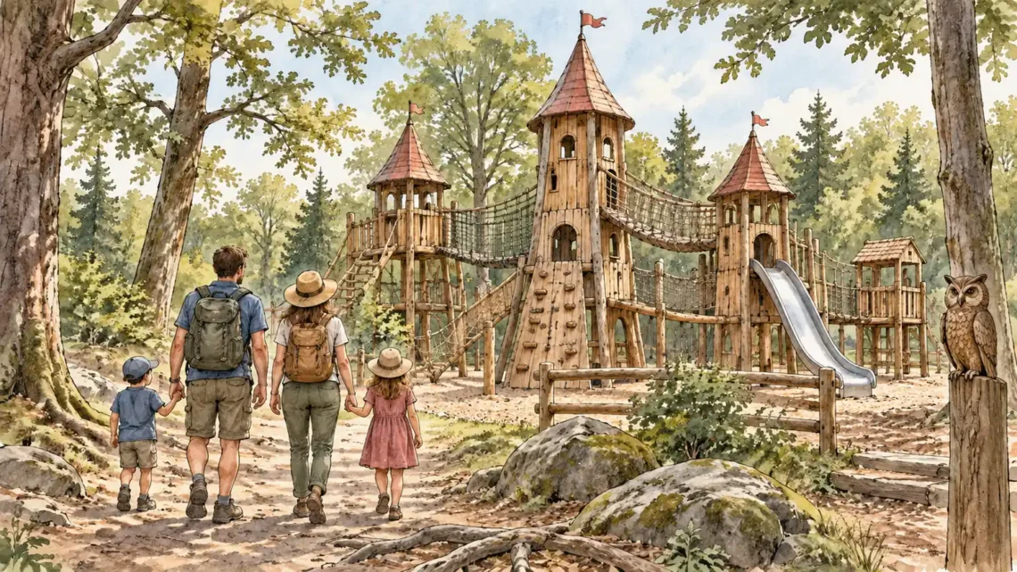 Tematická akvarelová ilustrace k průvodci: Mirakulum Milovice
