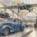 Akvarelová ilustrace k průvodci: Národní technické muzeum Praha