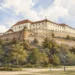 Akvarelová ilustrace k článku: Špilberk Brno: vstupné, kasematy, rozhledna a vodojemy