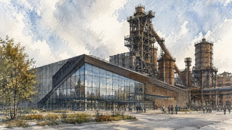 Akvarelová ilustrace k článku: Velký svět techniky Ostrava: vstupné, U6 a program s dětmi