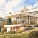 Tematická akvarelová ilustrace k průvodci: Vila Tugendhat