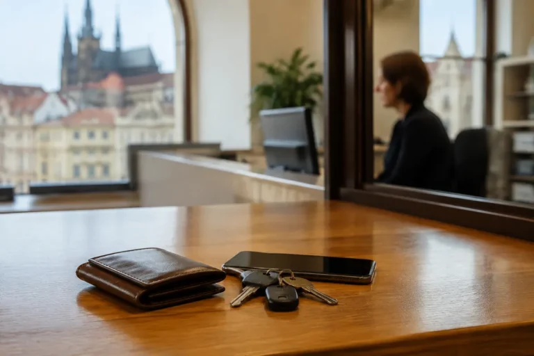Nalezená peněženka, telefon a klíče na přepážce ztrát a nálezů
