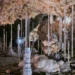 Krápníková výzdoba s tenkými hůlkovými stalagmity v Kateřinské jeskyni v Moravském krasu